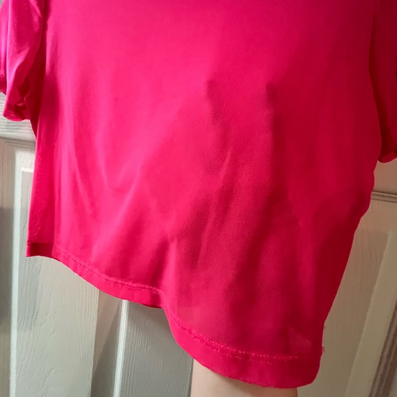 Women's Mesh Pink Crop Top - Picture 2 of 3